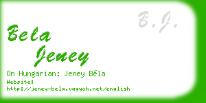 bela jeney business card